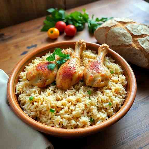 Albanian Baked Chicken & Rice Pilaf Easy Recipe